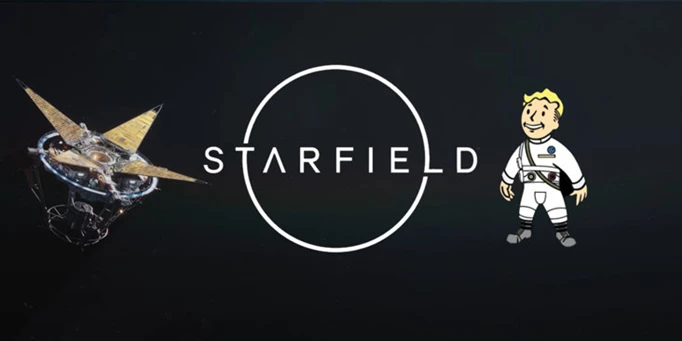 Starfield poster with Vault Boy