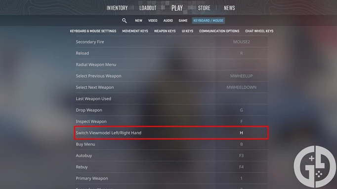 Image showing how to change the viewmodel swap keybind in CS2
