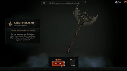 Diablo 4 Sanctum Labrys Item