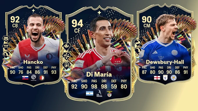 Image of TOTS Hancko, Di Maria, and Dewsbury-Hall in EA FC 24