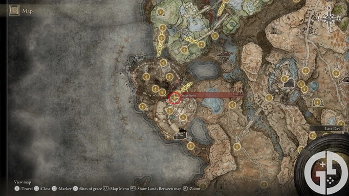 Map of Belurat's Stagefront in Elden Ring Shadow of the Erdtree