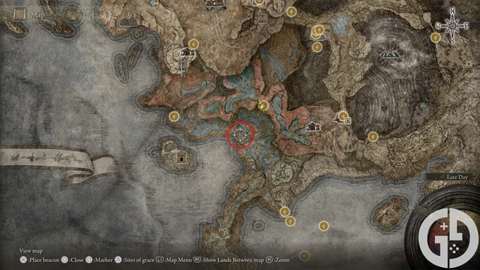 Map of the Cerulean Coast in Elden Ring Shadow of the Erdtree