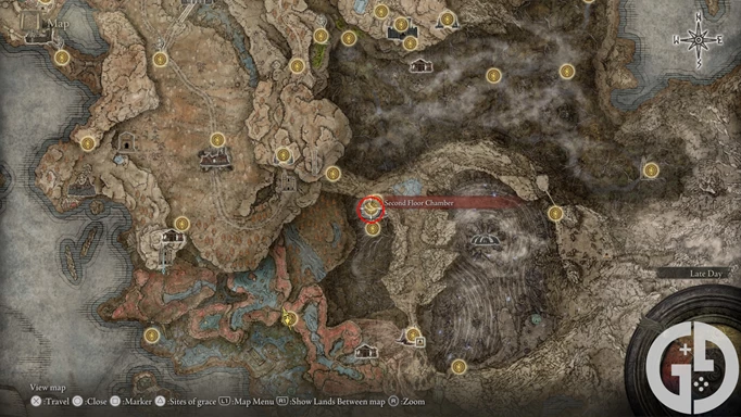 Map of Midra's Manse's Second Floor Chamber in Elden Ring Shadow of the Erdtree