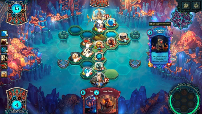 Faeria screenshot showing an evolving map