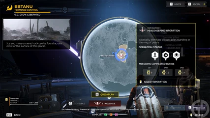 Helldivers 2 Operation Screen