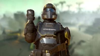 Helldivers 2 Operator Celebrating