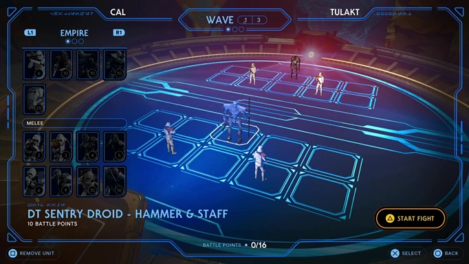 The team to beat Tulakt at Holotactics in Jedi: Survivor