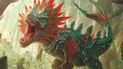 Magic The Gathering Hulking Raptor Key Art