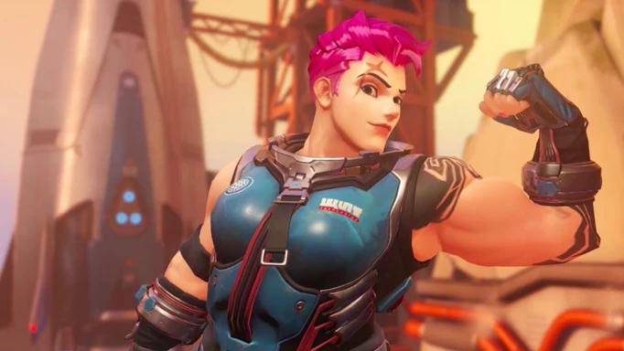 Zarya flexing in Overwatch 2