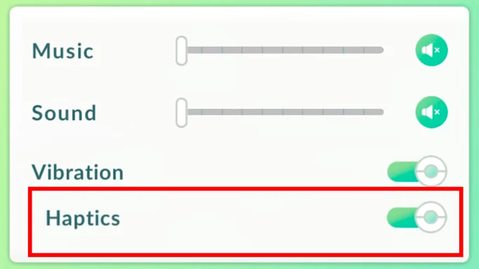 Pokemon GO Turn off Haptics