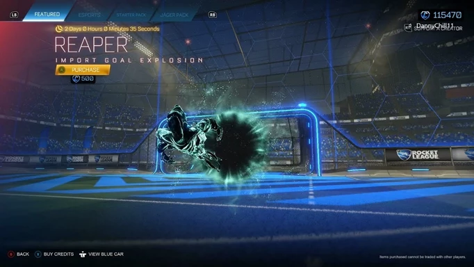 the Reaper Rocket League goal explosion