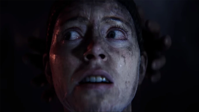 Closeup image of Senua in Hellblade 2