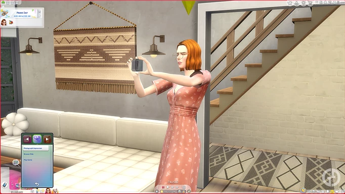 A Sim taking photos