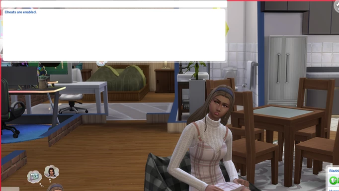 Screenshot showing the cheats box in The Sims 4