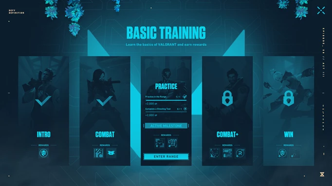 the VALORANT Basic Training Event screen