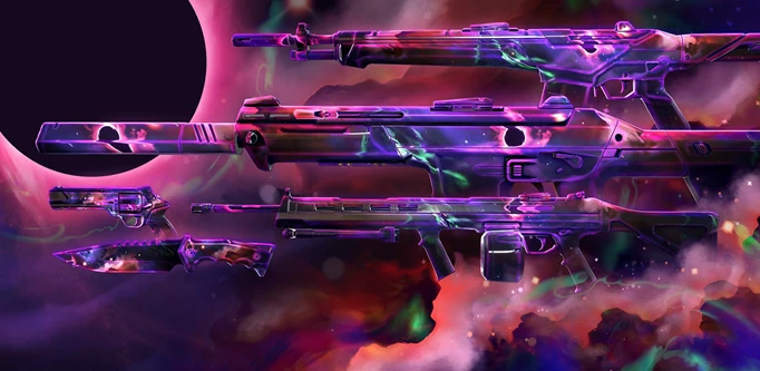 key art of the Nebula skin set in VALORANT